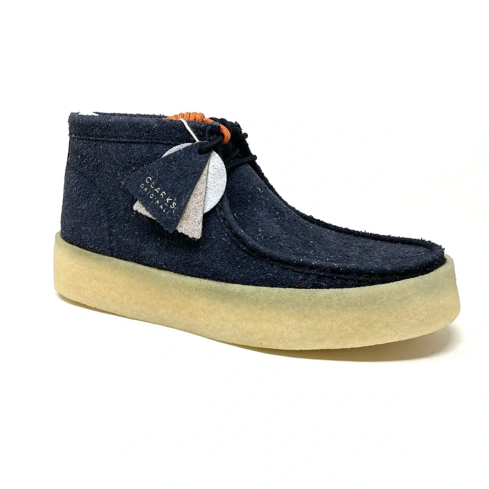 Clarks Wallabee Cup Boot Black Eco Leather Moc Toe Casual Chukka